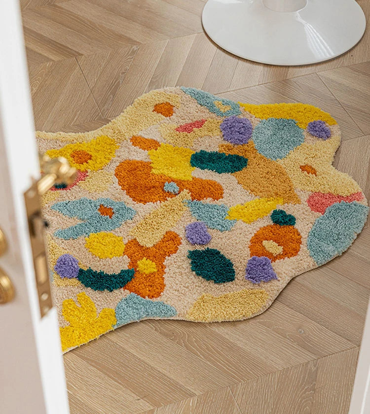 Acid Forest Irregular Area Rug - Modern Abstract Non-Slip Living Room Carpet for Boho Home Decor | Perfect for Bedroom, Dorm & Office