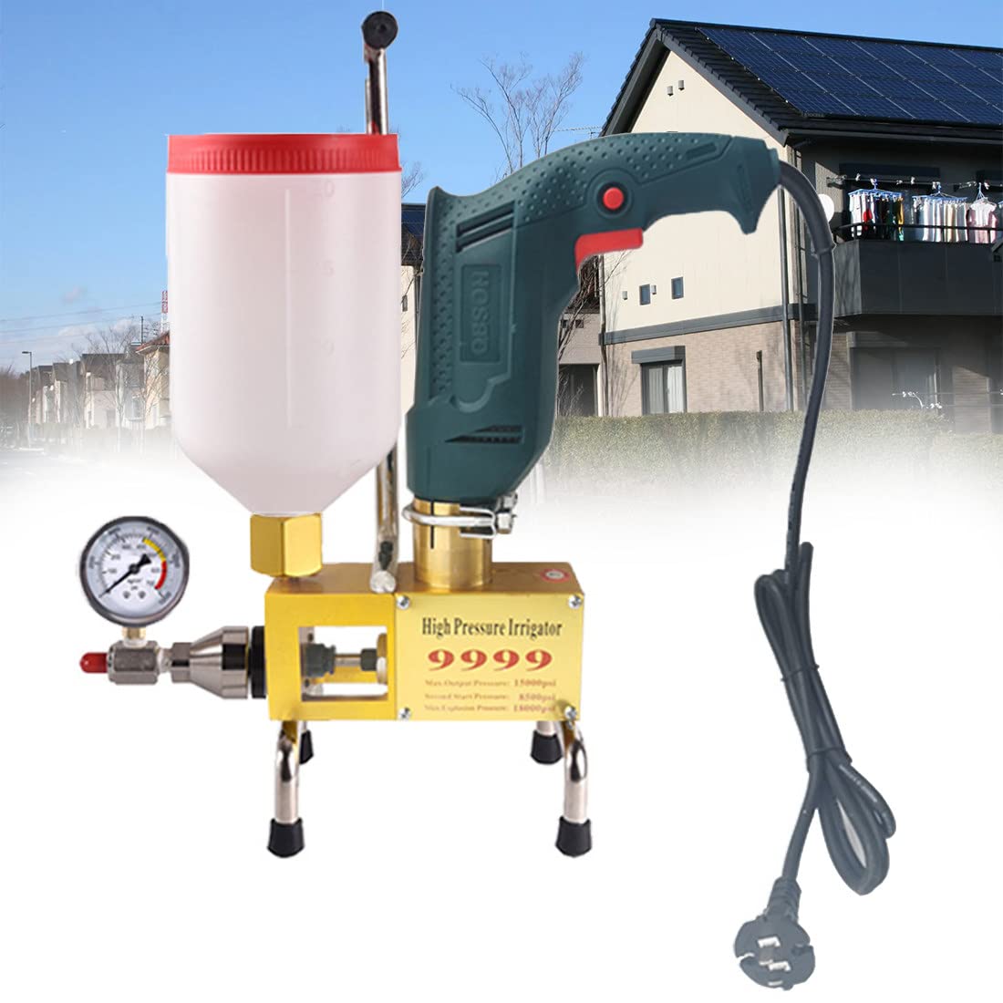910W High-Pressure Floor Grouting Machine - 110V Waterproof Filling Pump for Concrete Crack Repair, Polyurethane Injection & Foundation Leak Sealing - Ideal for Basement, Garage & Driveway Repairs