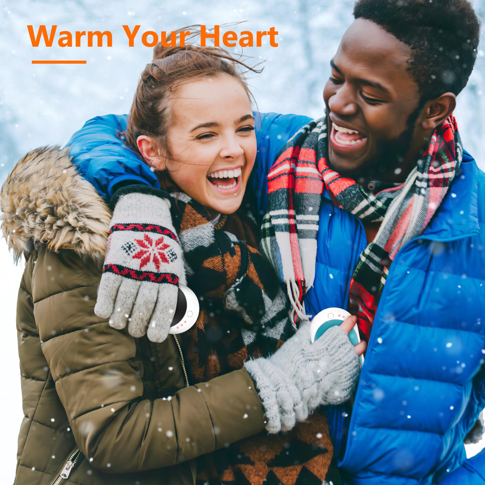 BESKAR Rechargeable Electric Hand Warmer 2 Pack - Portable Hand Warmers for Winter, Outdoor Activities, Camping & Hiking - Fast Heating USB Handwarmer Gift Set
