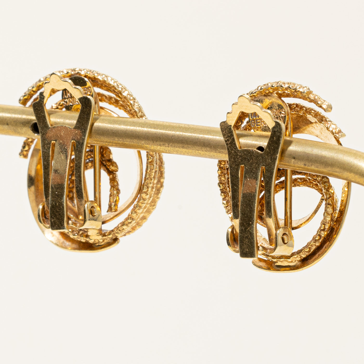 14k Yellow Gold Clip-On Earrings for Women - German Craftsmanship - Perfect for Weddings, Parties & Special Occasions