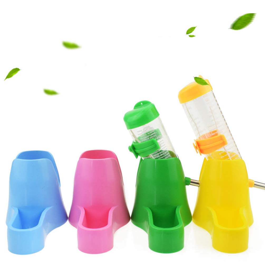 POPETPOP Hamster Water Bottle with Base Hut - Leak-Proof Small Pet Water Dispenser for Cage, Hamster Nest Accessories (Pink) - Perfect for Hamsters, Gerbils & Mice in Habitats or Travel Cages