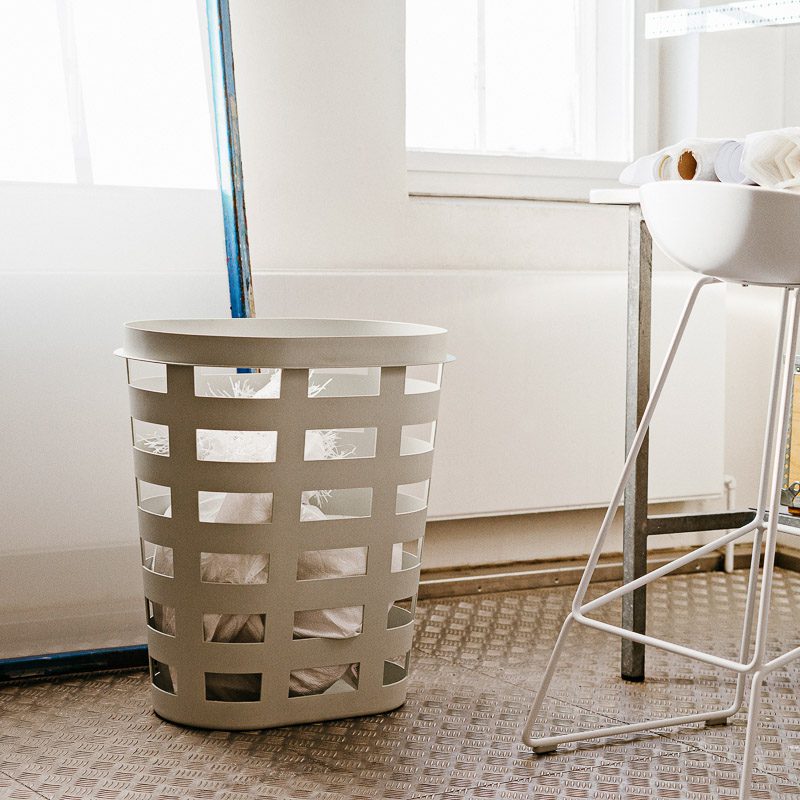 HAY Storage and Laundry Basket - Light Grey Woven Organizer for Bedroom, Bathroom & Closet Organization