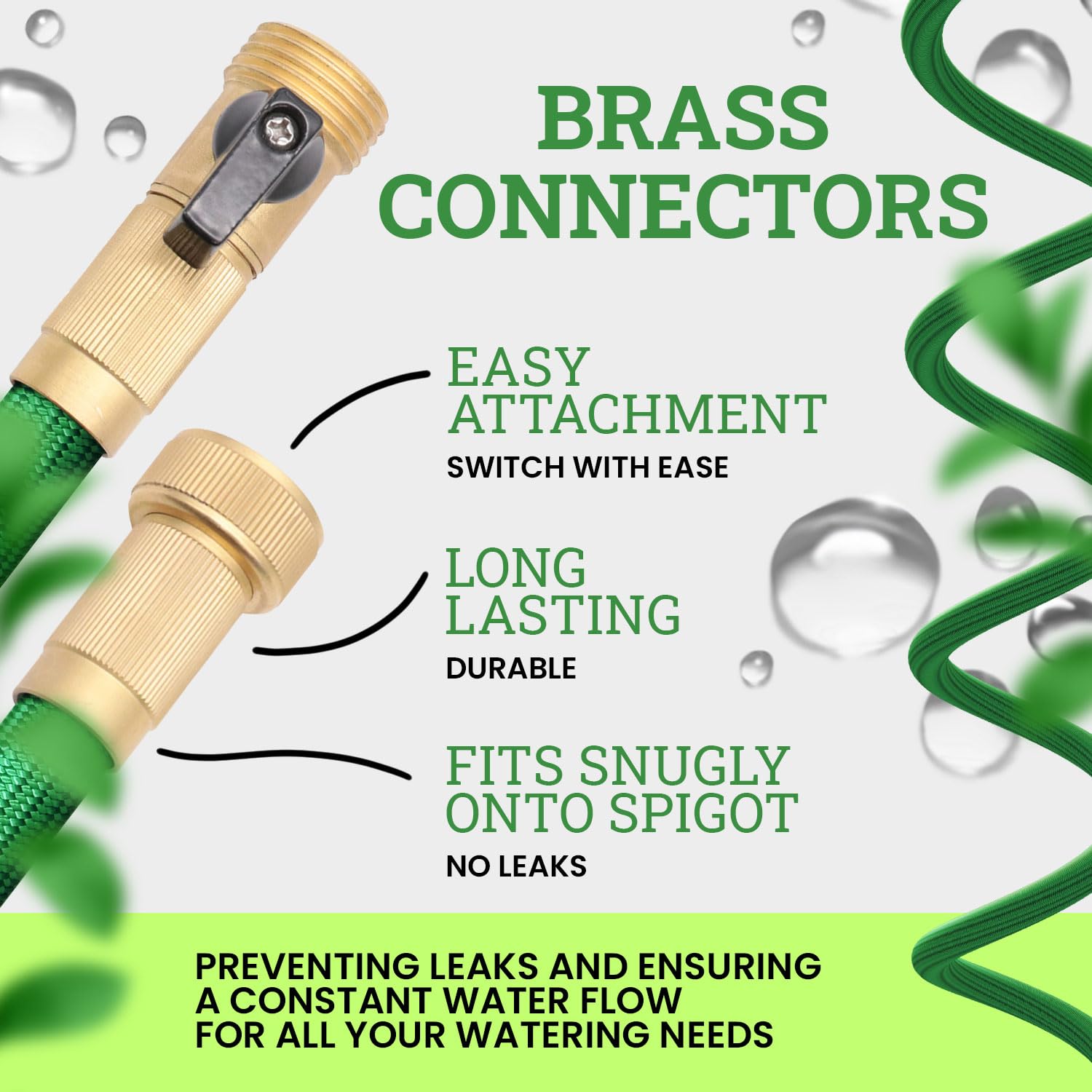 **75 Ft Heavy Duty Garden Hose with Spray Nozzle - Lightweight, Kink Resistant & Durable for Watering, Sprinkling, Cleaning - Perfect for Lawns, Gardens, Car Washing & Outdoor Use**