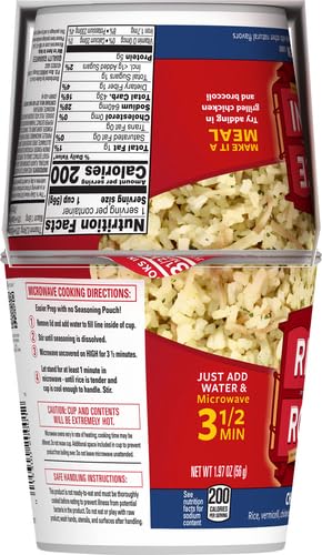 Rice-a-Roni Chicken Flavor Instant Rice Cups - 4 Pack | Quick & Easy Microwaveable Meal | Perfect for Lunch, Office Snacks & Camping Trips