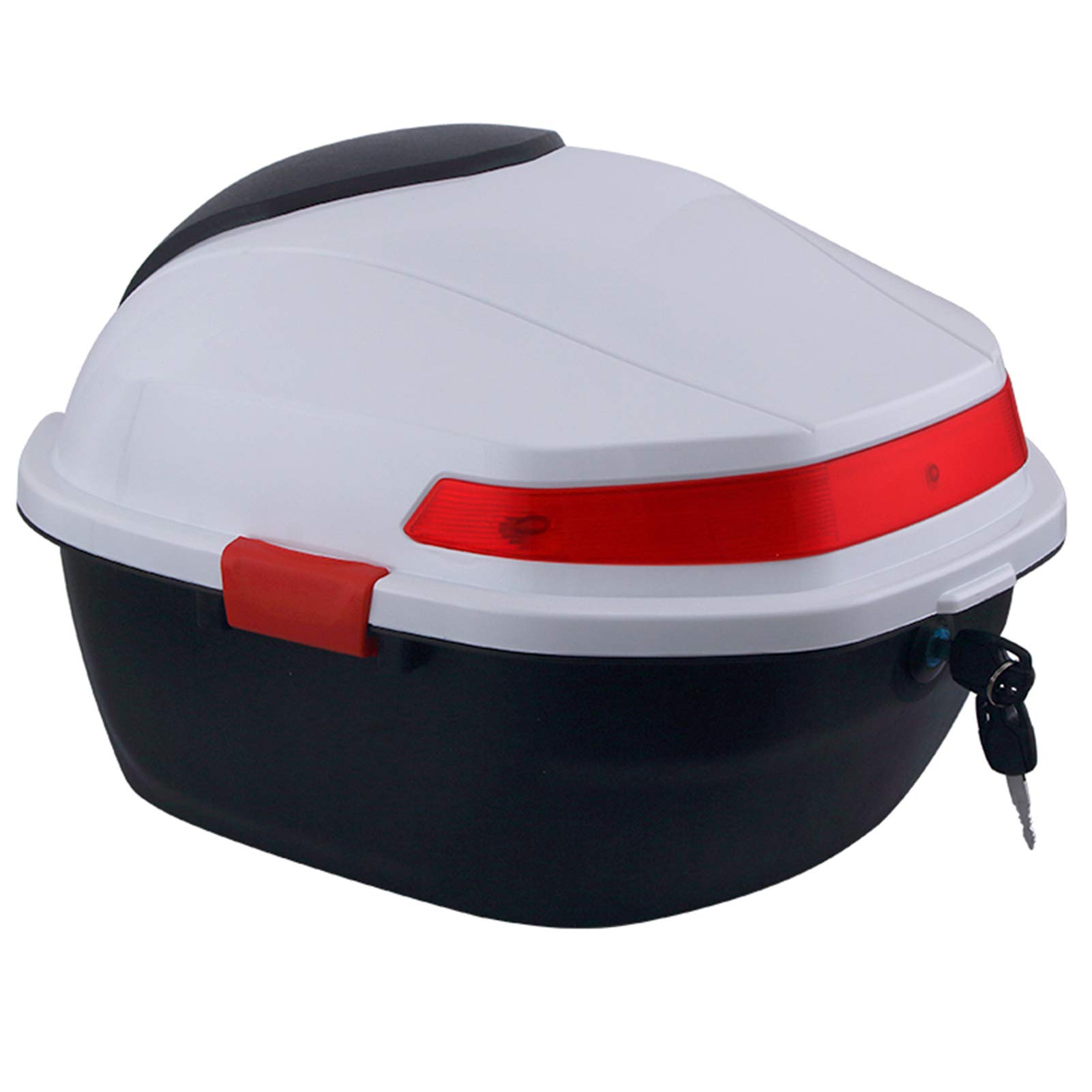 JKGHK Universal Motorcycle Top Box - Waterproof Helmet Storage Trunk with Lock & Mounting Kit for Scooter, Moped, Bike | Commuting & Travel Luggage Solution
