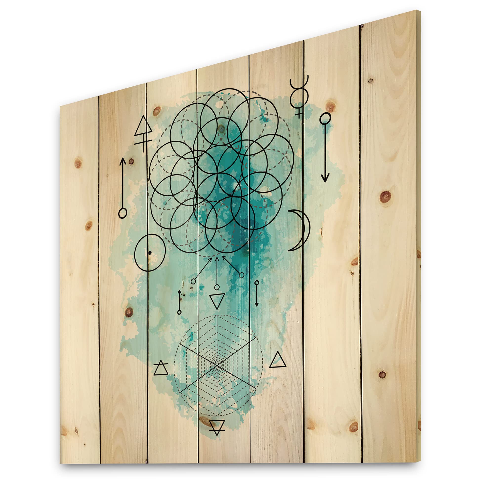 Bohemian Wood Wall Art - Sacred Geometry & Alchemy Decor for Home & Office
