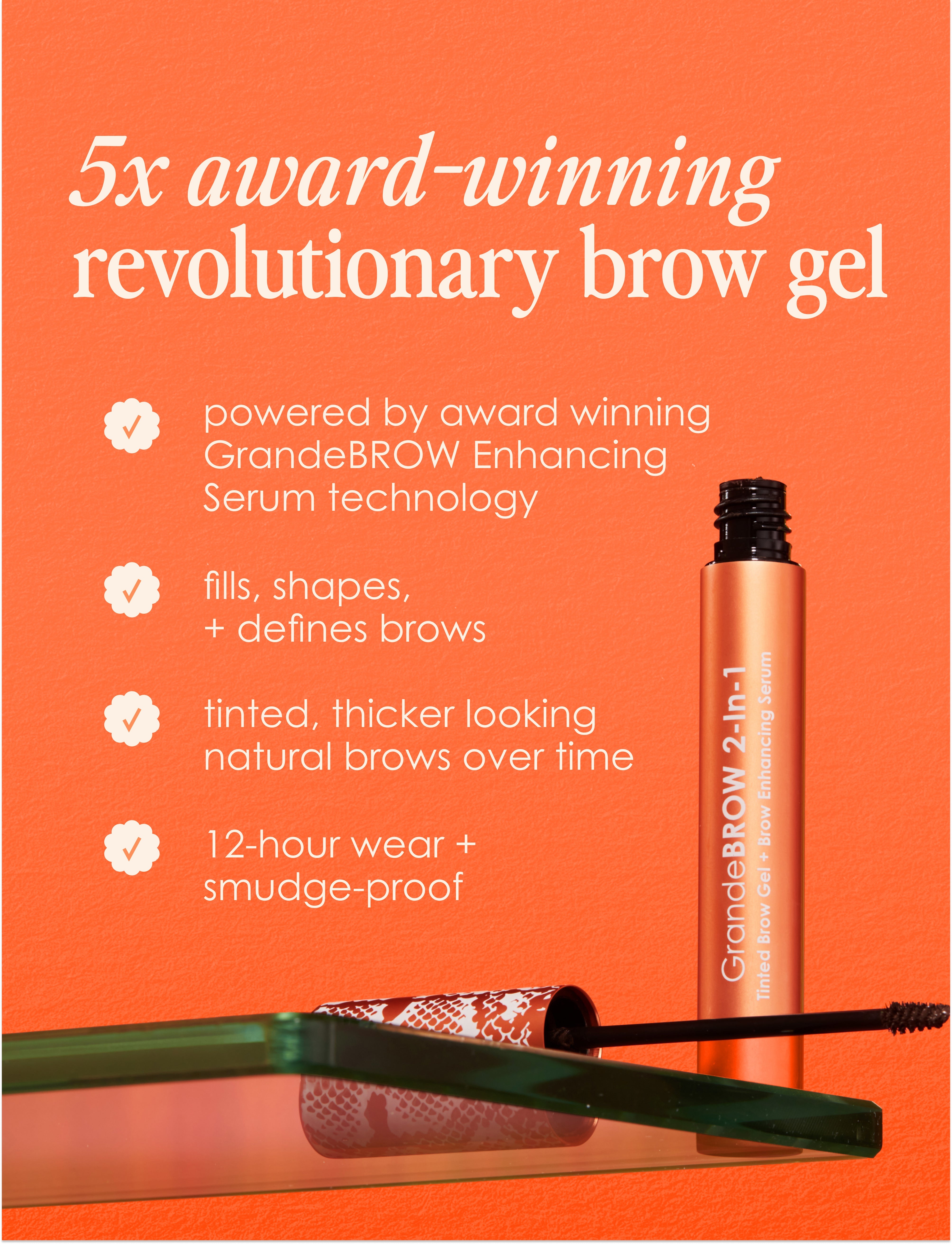 GrandeBROW 2-in-1 Eyebrow Growth Serum & Lash Enhancer - Medium Travel Size for Perfect Brows & Lashes On The Go | Ideal for Travel, Gym & Everyday Use