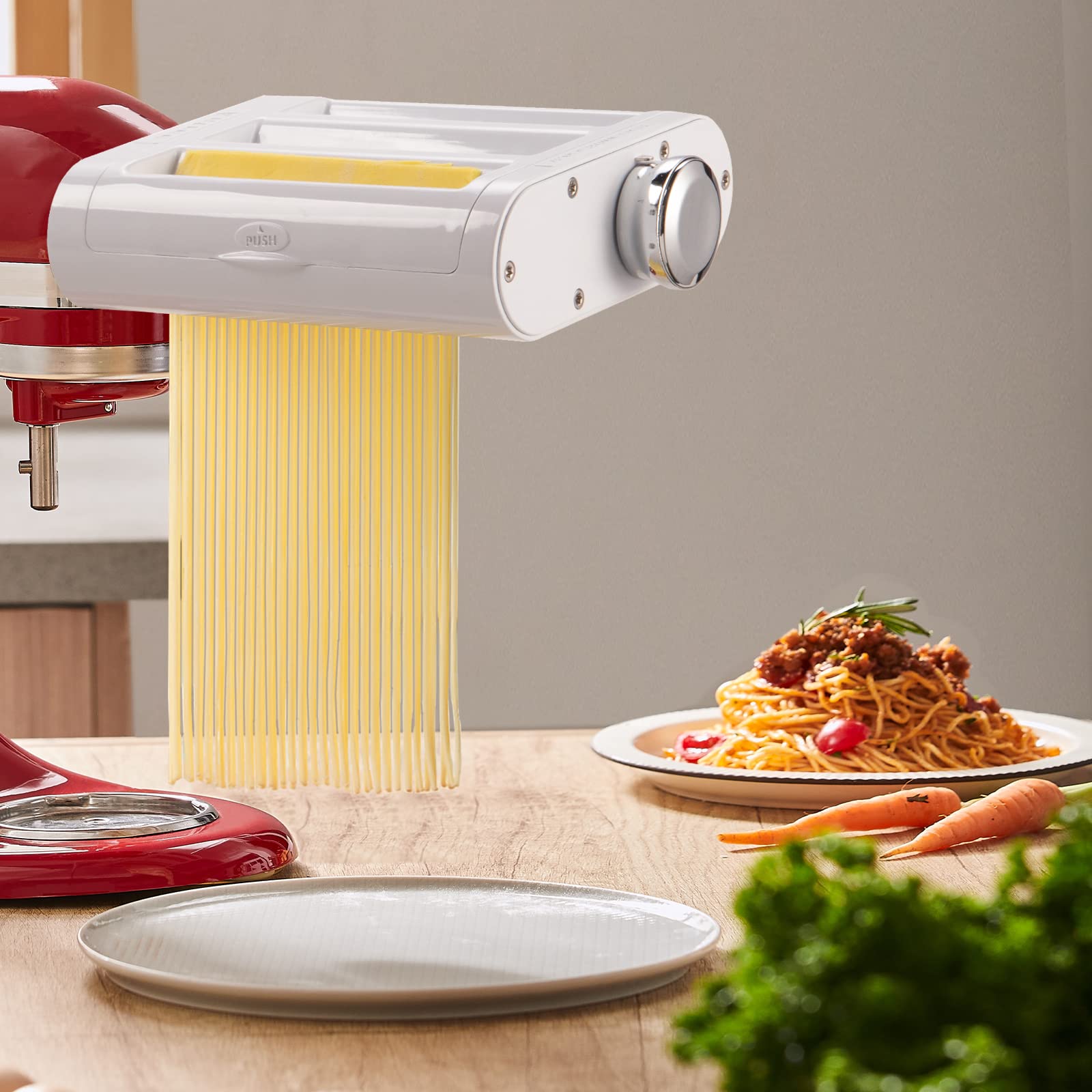 Antree 3-in-1 Pasta Maker Attachment Set for KitchenAid Stand Mixers - Includes Pasta Roller, Spaghetti & Fettuccine Cutters with Cleaning Brush | Perfect for Homemade Italian Pasta, Lasagna & Fresh Noodle Making