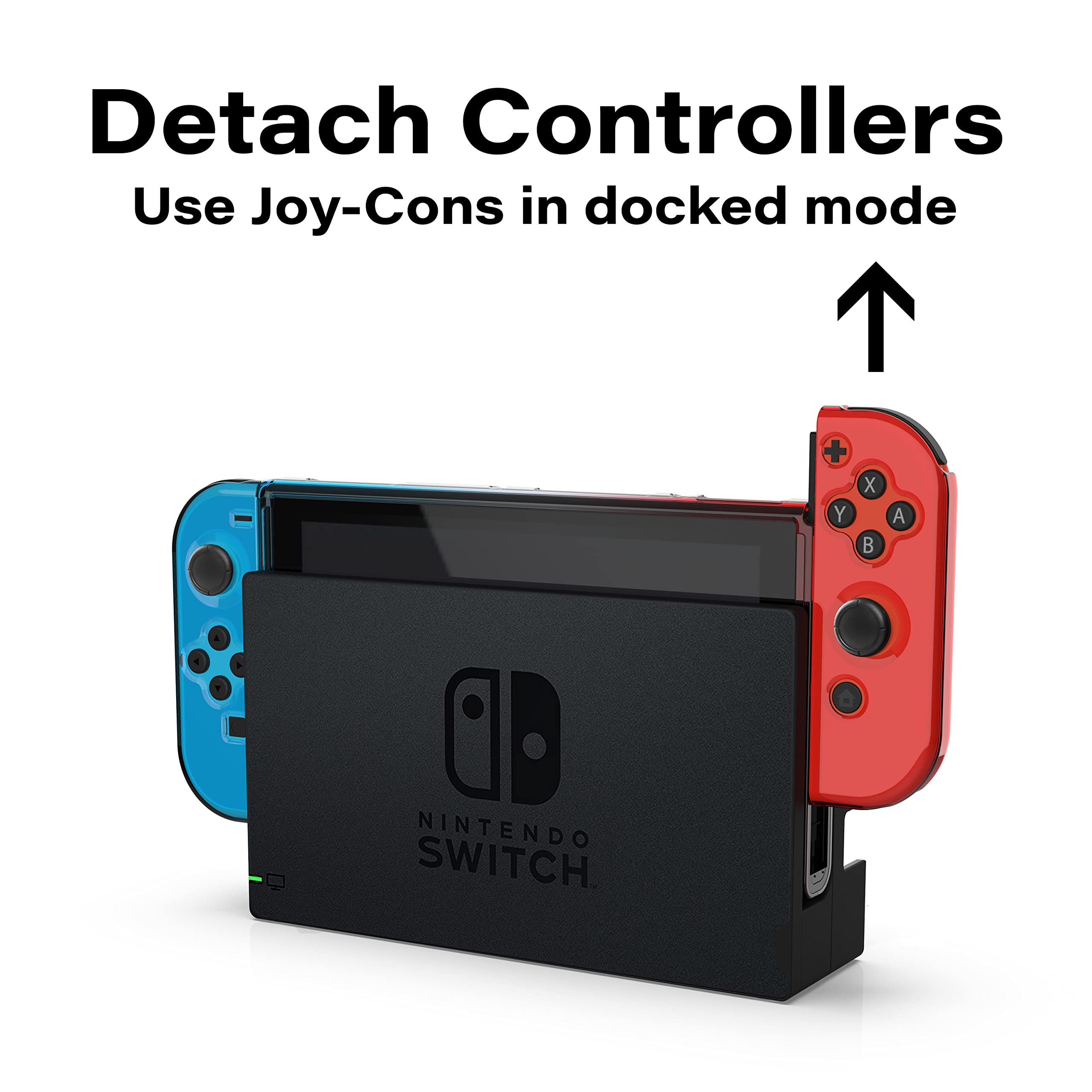 Nyko Protective Case for Nintendo Switch - Dockable Thin Hard Shell Travel Cover with Tempered Glass Screen Protector (Red & Blue) | Perfect for Gaming On-The-Go & Travel Protection