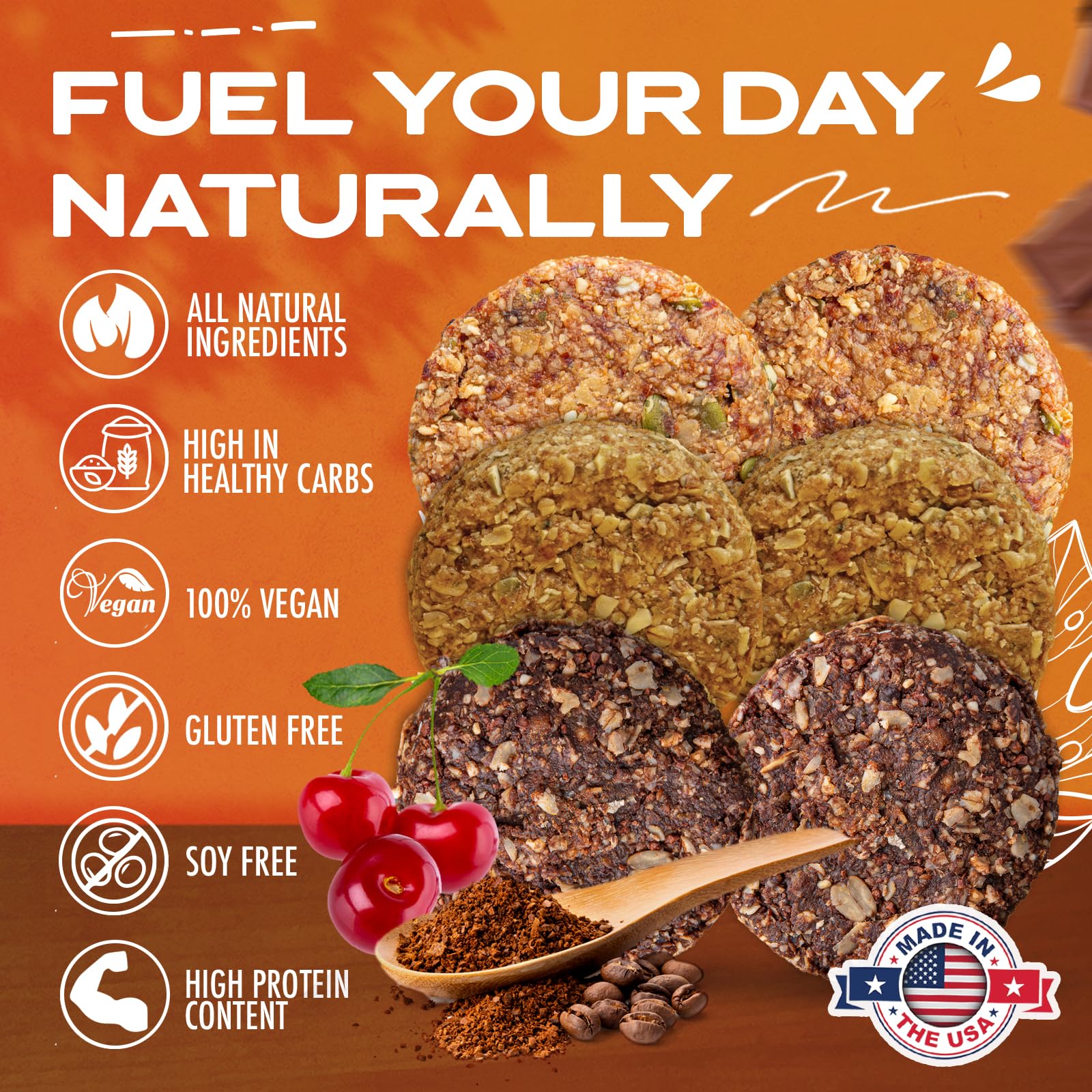 SOW STRONG FOOD Variety Oat Bar (6-Pack) | High Energy Protein Snacks | Gluten Free Vegan Oatmeal Bars for Kids & Adults | Healthy Bulk Snacks Individually Wrapped | Perfect for Hiking, School Lunches & On-the-Go Nutrition