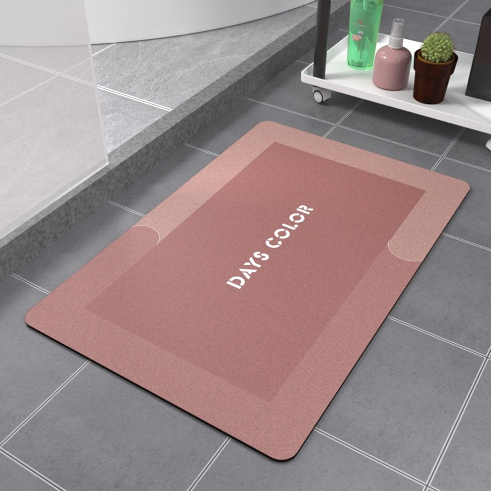 Super Absorbent Non-Slip Bath Mat - Ultra Thin Quick Dry Machine Washable Bathroom Rug - Wrinkle Free Soft Shower Mat for Bathroom Floor, Bathtub & Shower Door - Perfect for Wet Areas, Spa Style Bathrooms & Modern Home Decor (Blue)