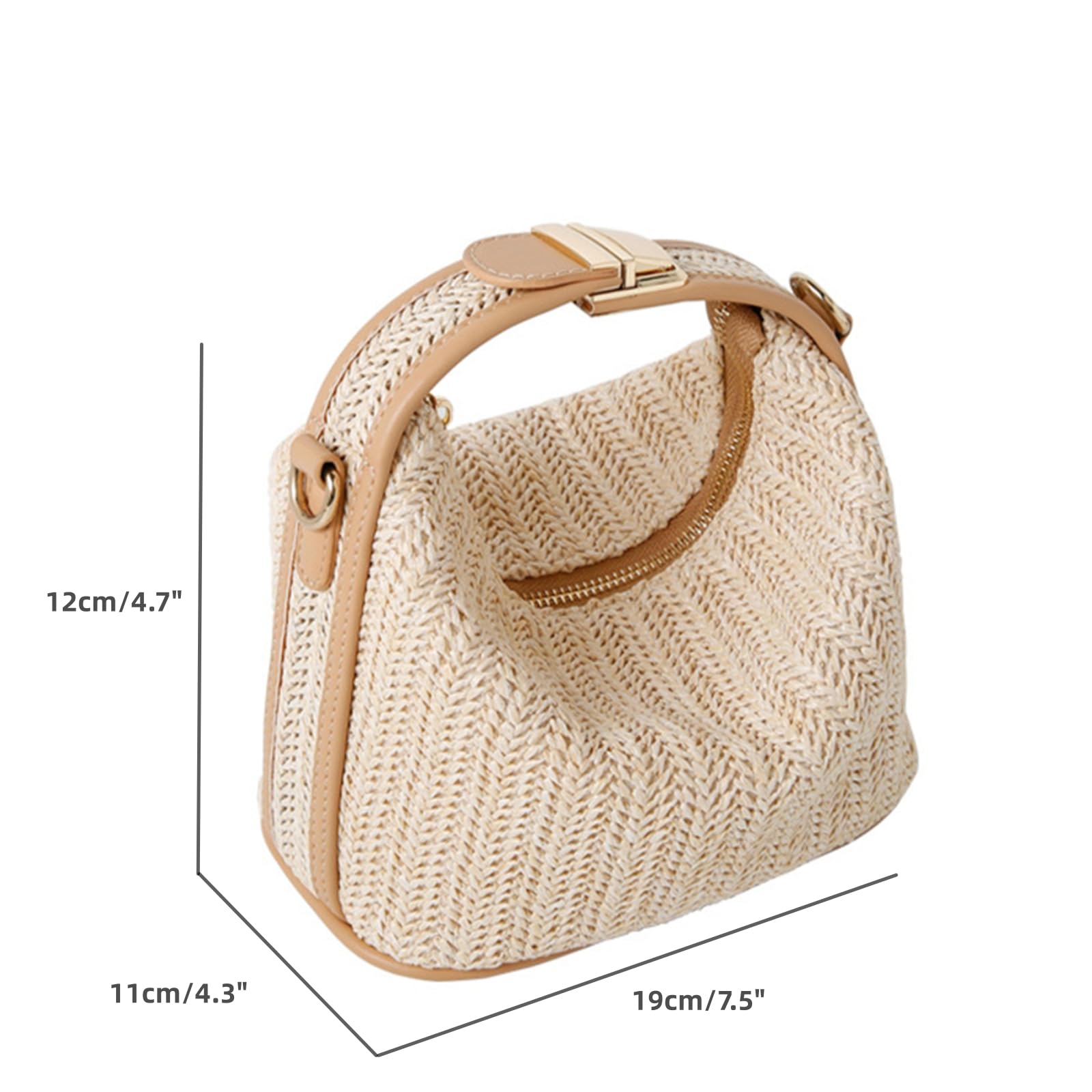 Handmade Straw Woven Crossbody Bag for Women - Eco-Friendly Beach Tote & Summer Top Handle Bucket Purse | Perfect for Vacation, Pool Parties & Boho Fashion Outfits