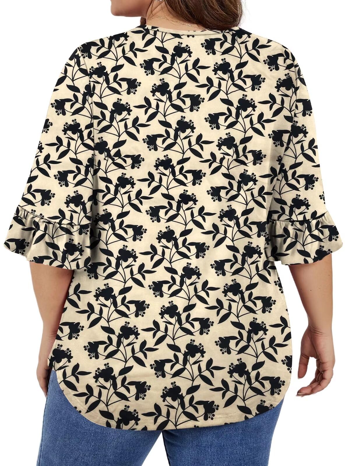 Plus Size V Neck Tunic Top - Flowy Pleated Blouse for Women | Casual & Dressy