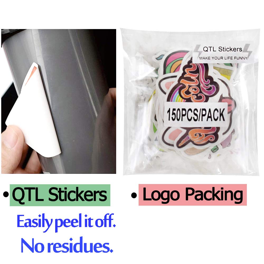 QTL VSCO Stickers for Hydro Flask - 150Pcs Cute Waterproof Stickers for Water Bottles, Laptops, Journals - Trendy Decals for Girls & Teens - Perfect for School, Work, Travel & Personalizing Accessories