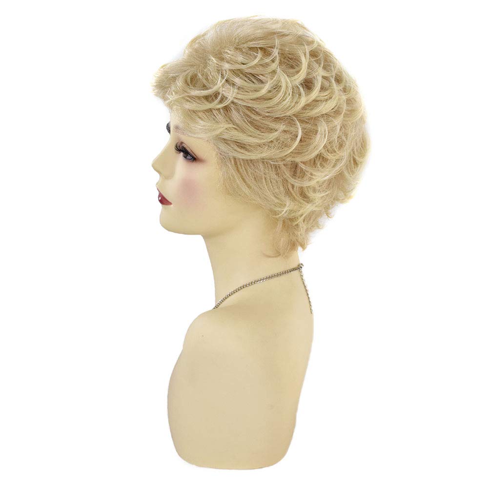 Short Wavy Layered Synthetic Bob Wig for Women - Heat Friendly, Lightweight, Chin Length Full Cap Wig (15BT613N# Light Ash Brown to Light Bleach Blonde) - Perfect for Cosplay, Fashion, and Everyday Wear