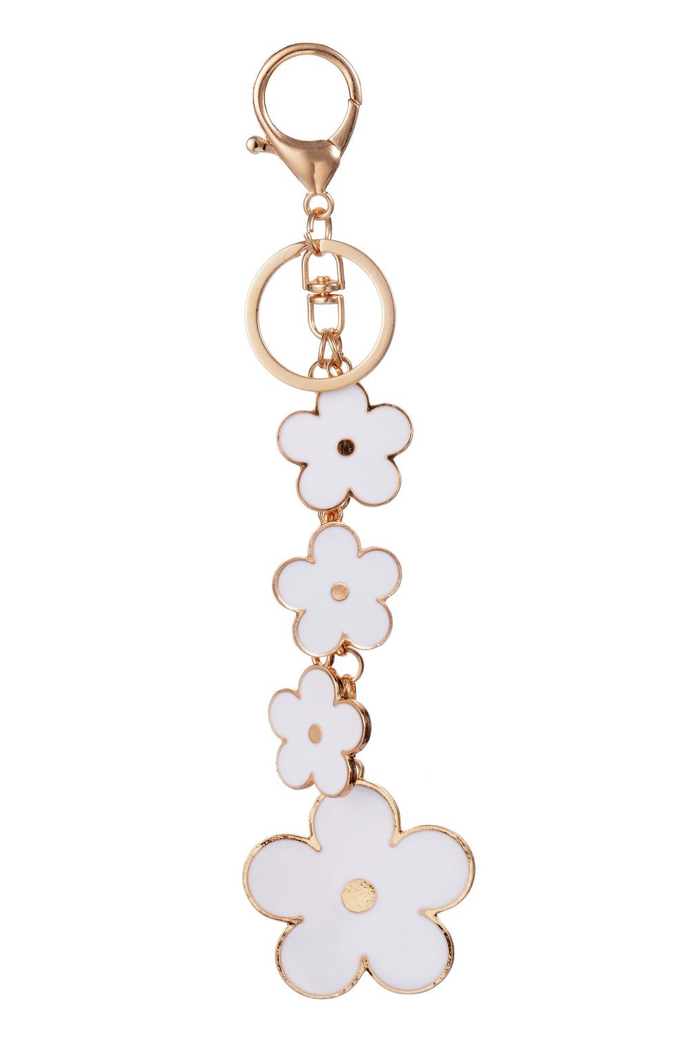 Women's Floral Enamel Keychain Bag Charm - Cute Purse Accessories for Handbags, Backpacks, Wallets & Gifts