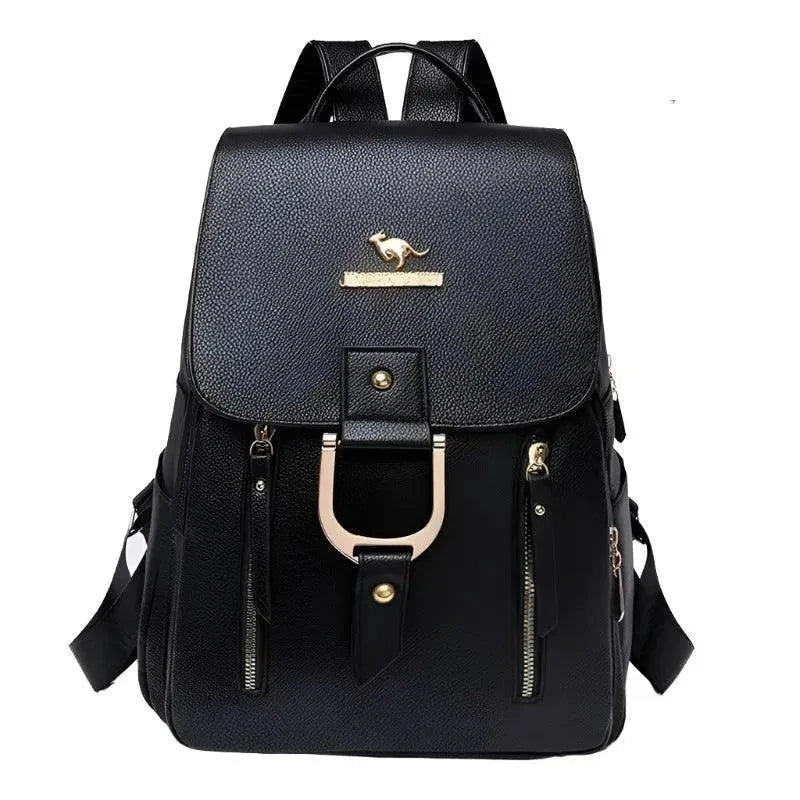Vintage Style PU Leather Women's Backpack - Stylish & Durable Laptop Bag for Work, Travel & College | Fashionable Retro Design for Everyday Use
