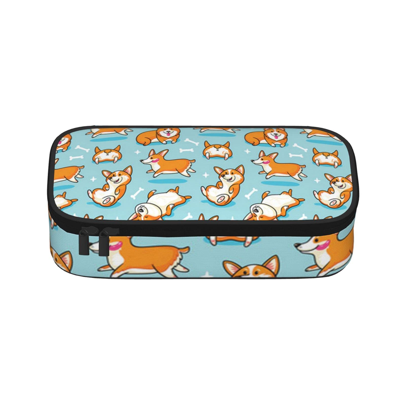 **Cute Corgi Printed Pencil Case - Large Capacity Zippered Pouch for Pens, Pencils & Office Supplies | Lightweight & Portable Organizer for School, Work & Travel | Perfect Gift for Students & Professionals**