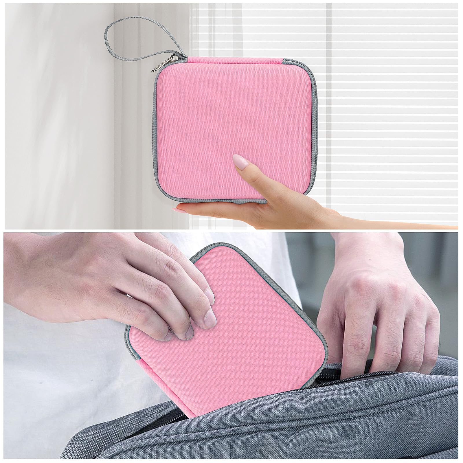 Phomemo M02/T02 & X5 Mini Sticker Printer Hard Protective Case - High Capacity Portable Carrying Box for Thermal Inkless Photo Printers, Instant Cameras & Label Makers (Pink) - Perfect for Travel, School & Office Organization
