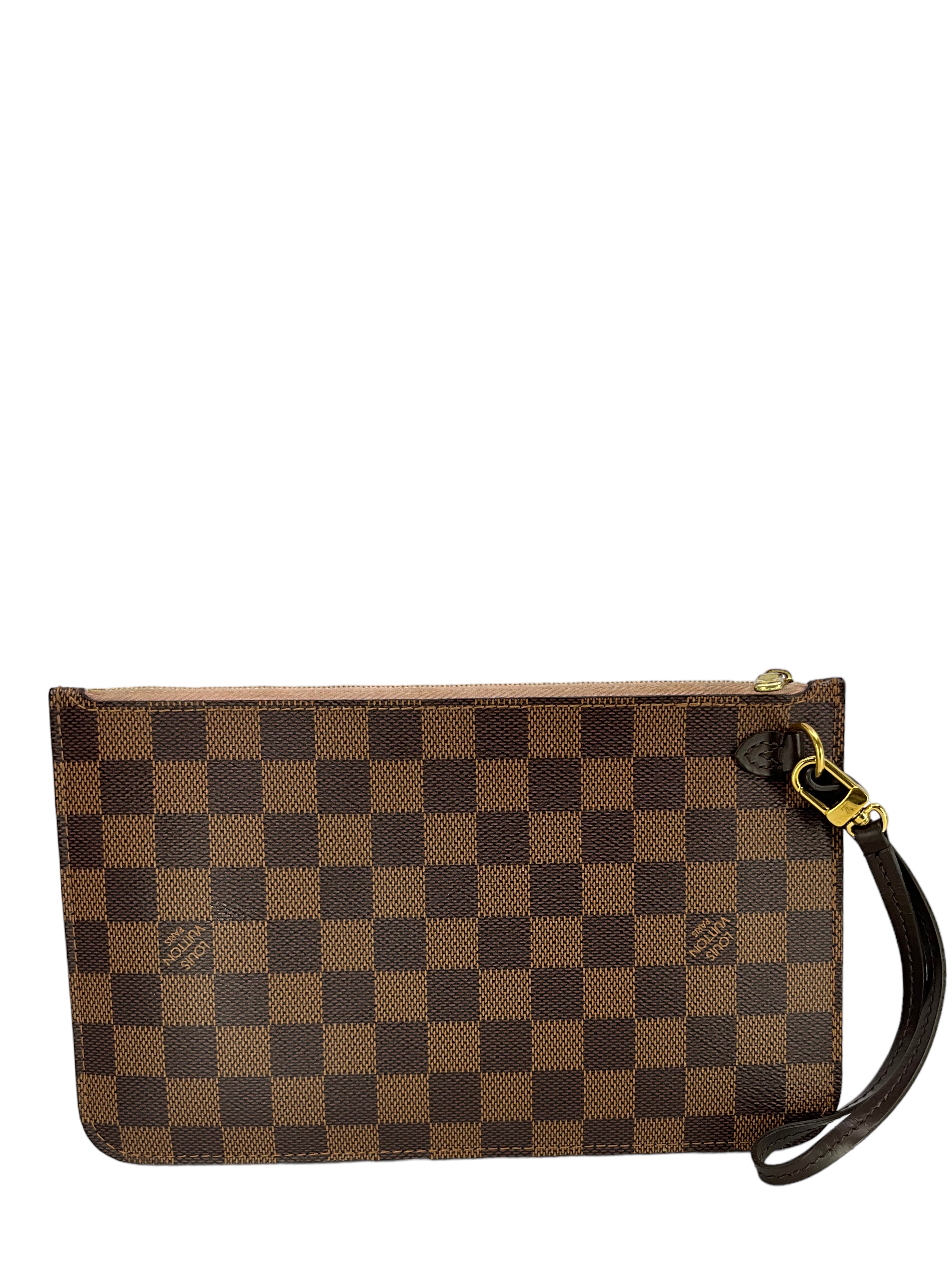 Authentic LOUIS VUITTON Damier Ebene Neverfull MM Pochette Crossbody Bag - Luxury Handbag for Women, Perfect for Work, Travel & Everyday Use