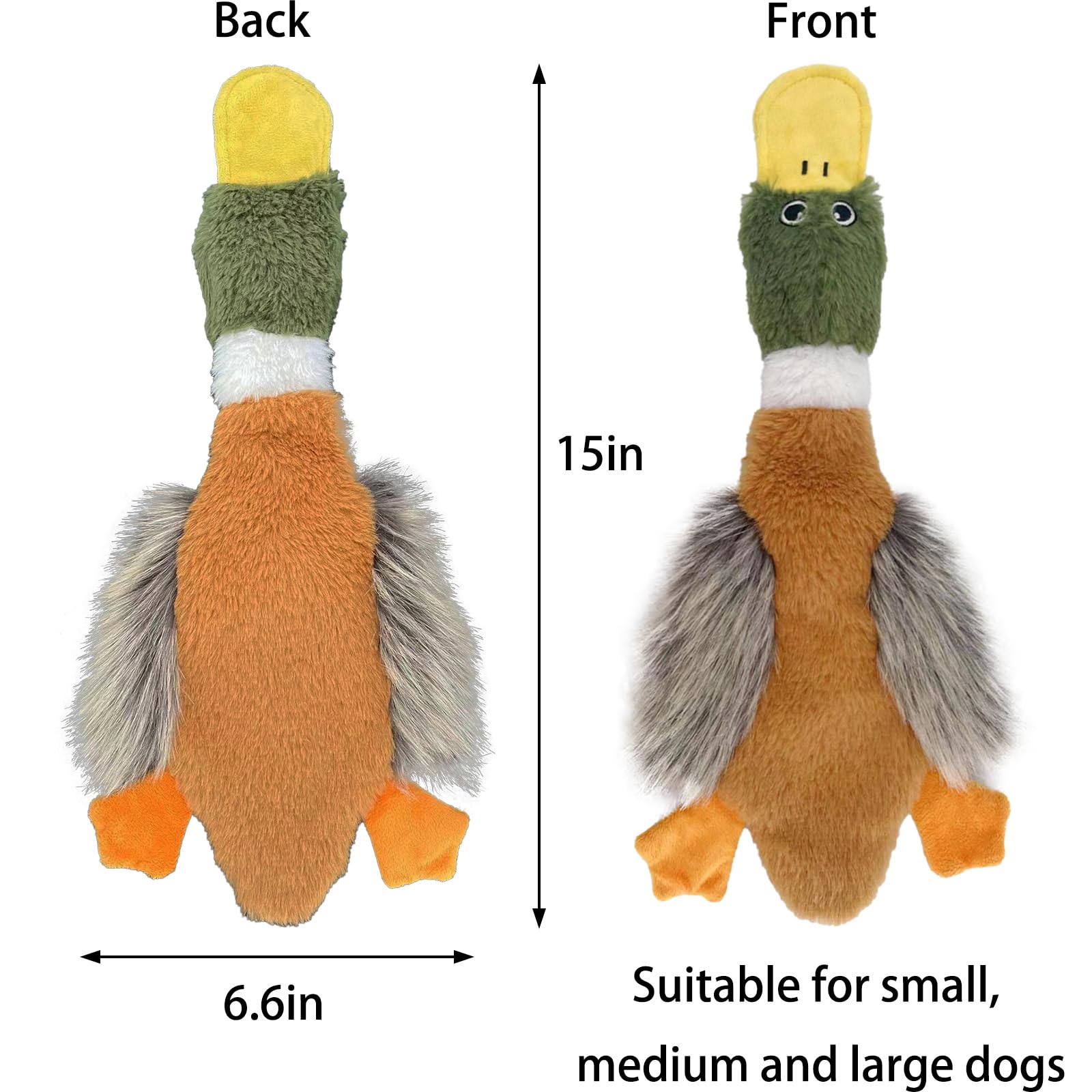 **3 Pack Squeaky Dog Toys for Large Dogs - Indestructible Plush Chew Toys for Aggressive Chewers, Crinkle Paper Duck Puppy Teething Toys (Soft & Durable) - Perfect for Playtime, Training & Anxiety Relief**