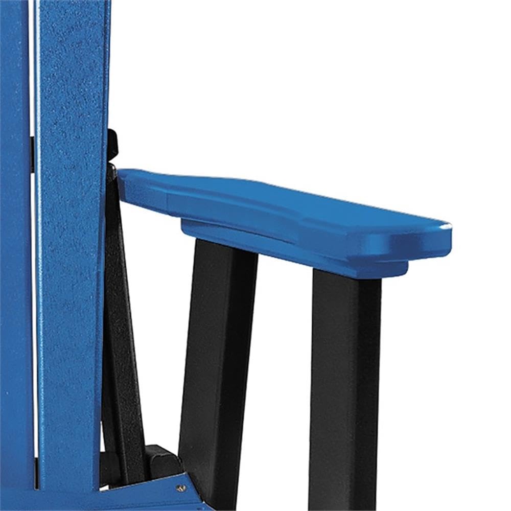American Classic Balcony Height Table Double Glider - Blue on Black Patio Furniture for Outdoor Relaxation & Small Space Dining