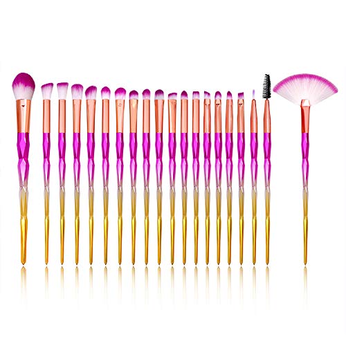 20Pcs Professional Makeup Brush Set for Powder, Eyeshadow, Foundation, Concealer & Blush - Soft Gradient Color Cosmetic Brushes KH107 (E) - Perfect for Daily Makeup, Travel & Professional Makeup Artists