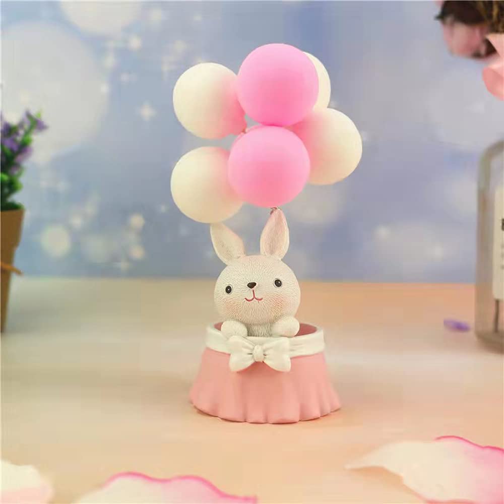 Cute Rabbit Couple Car Ornaments - Birthday Gift for Couples, Pink Balloon Decor for Cars & Cakes