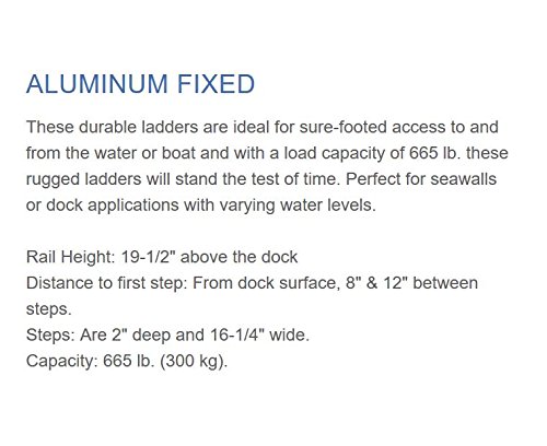 Stainless Steel ECO Weld-Free Fixed Dock Ladder for Boats, Pools & Waterfront - Heavy Duty Marine-Grade Construction for Saltwater & Freshwater Use