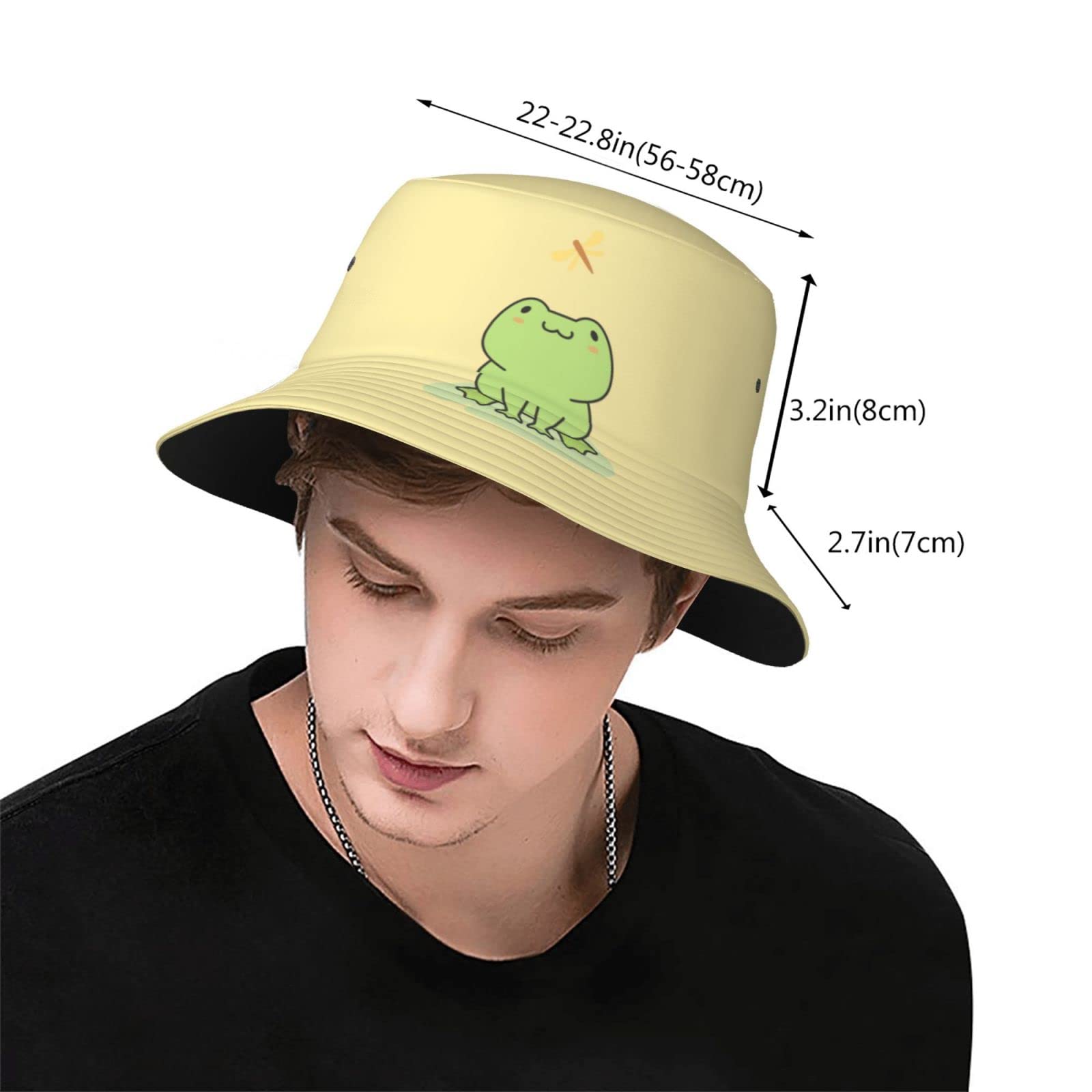 Cute Frog Bucket Hat - Reversible Summer Fisherman Hat for Men, Women & Teens - UV Protection Beach Sun Hat for Outdoor, Travel & Festival Fashion