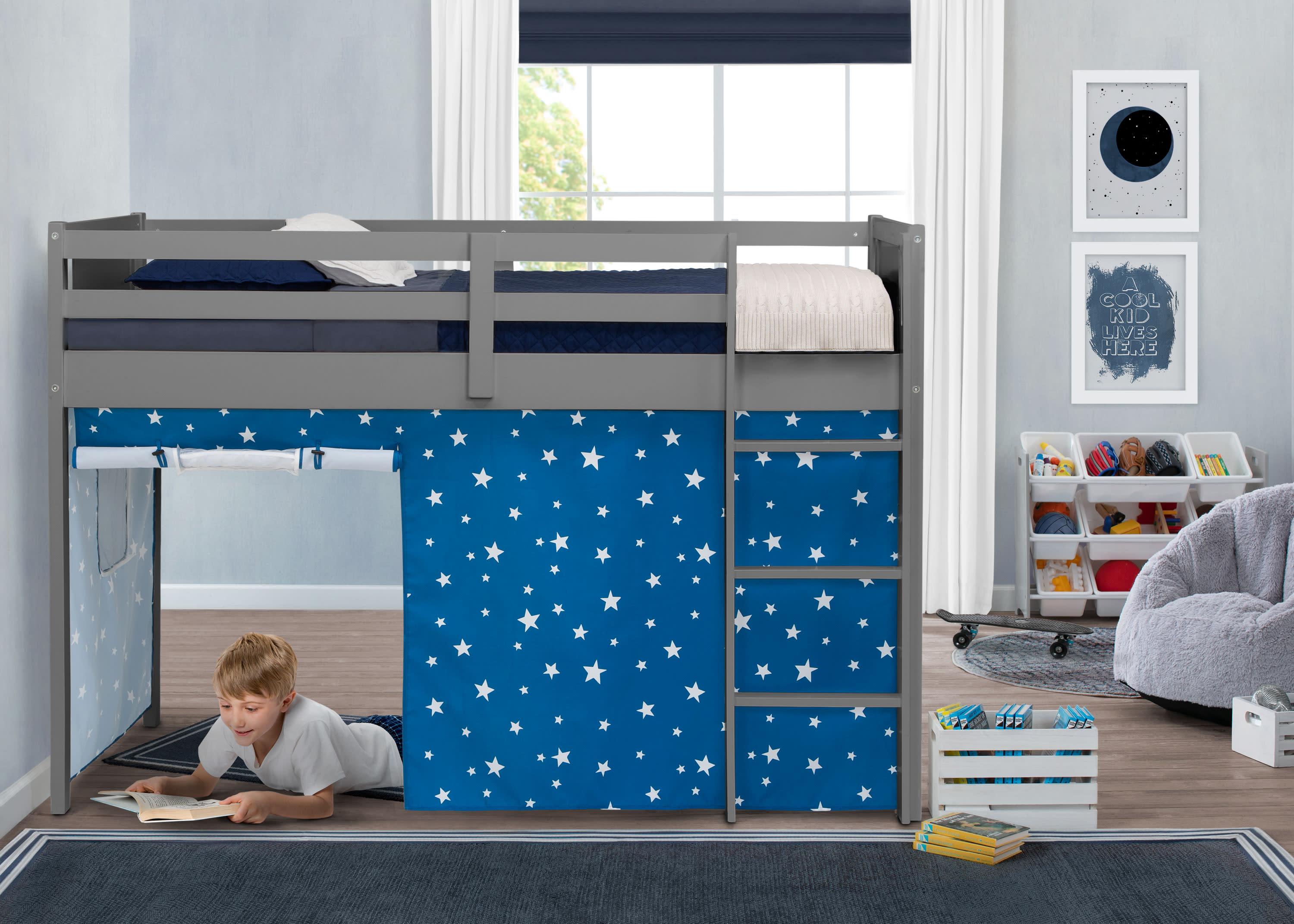 Bed Tent & Curtain Set for Twin Loft or Bunk Bed - Privacy Canopy for Kids & Teens - Perfect for Dorm Rooms, Sleepovers & Small Spaces (Bed Sold Separately)