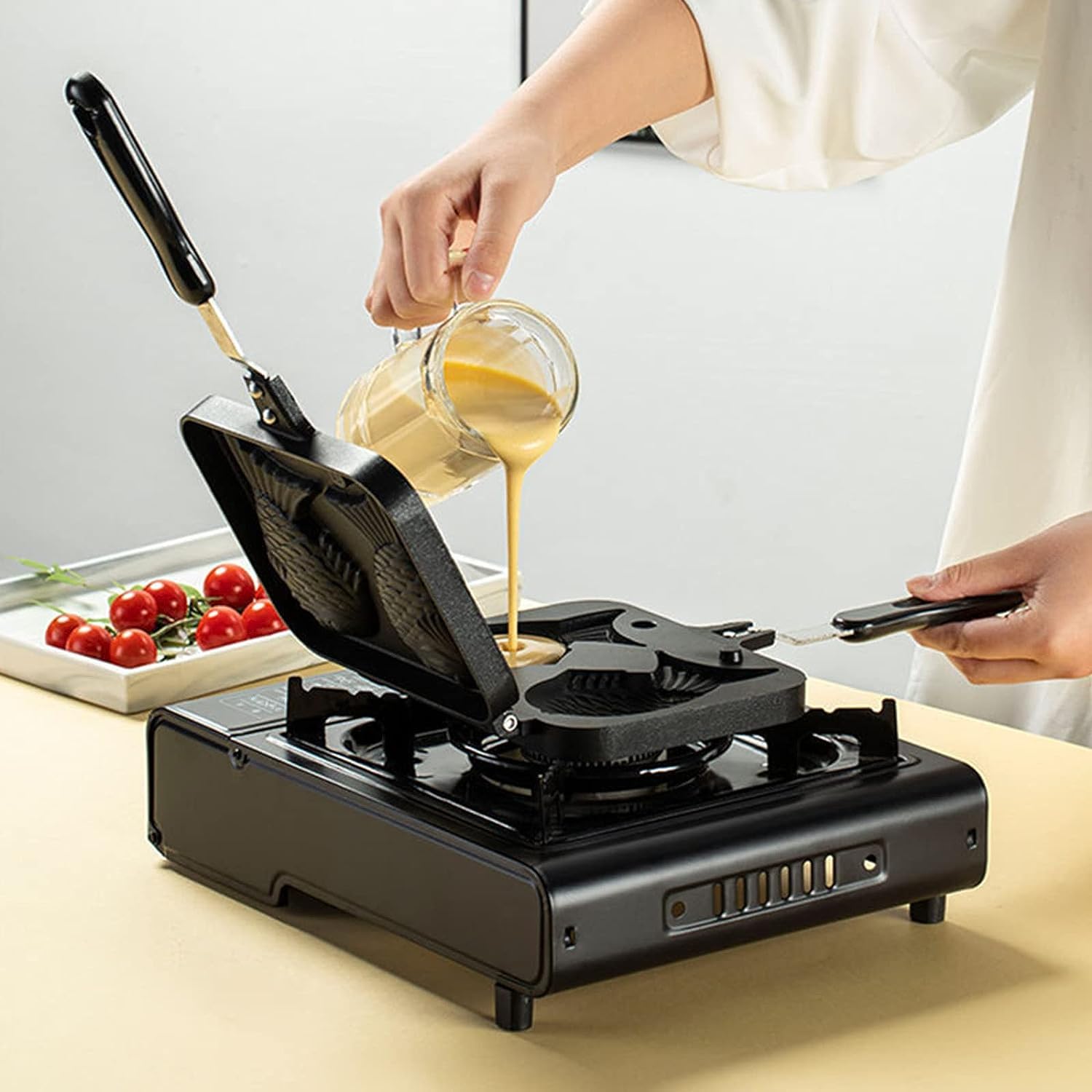 Non-Stick Waffle Maker with Fish Shape Molds - Zerodis Aluminum Alloy Baking Pan for Perfect Homemade Waffles, Pancakes & Desserts - Ideal for Breakfast, Brunch, Parties & Family Gatherings