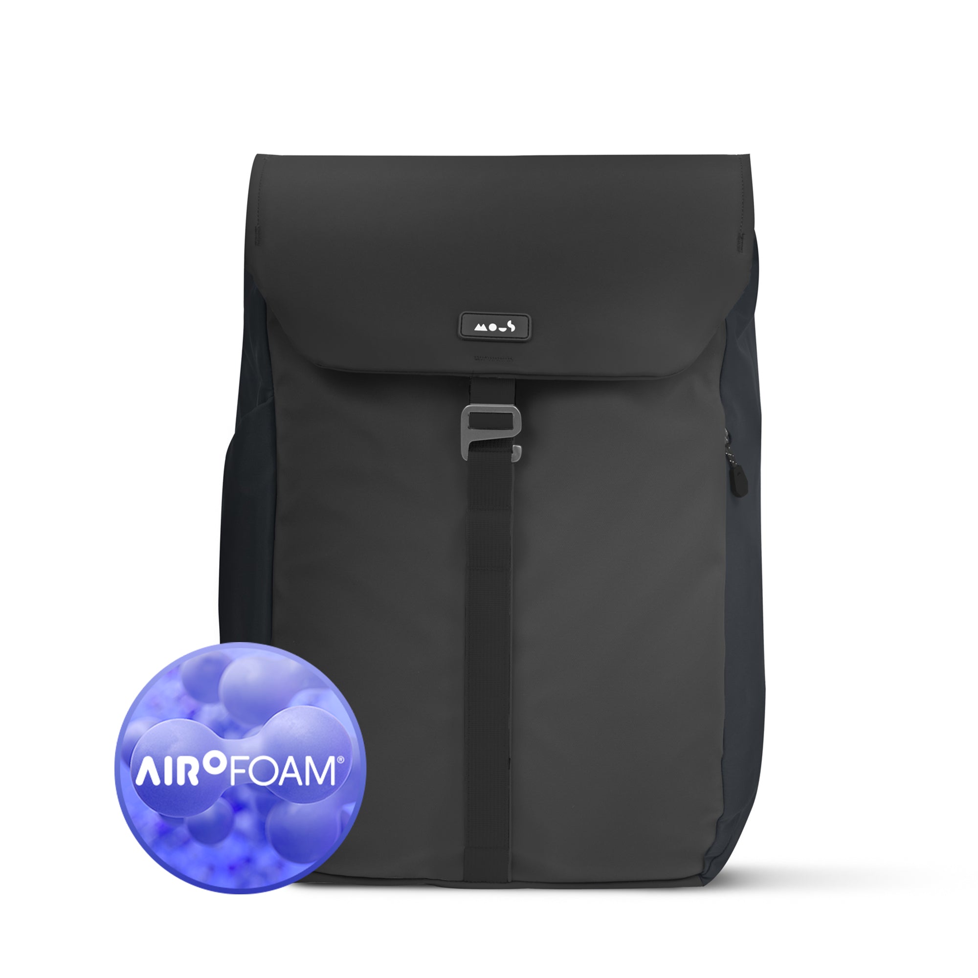 AiroFoam® Flap Backpack for Men & Women - Lightweight Comfortable Travel Backpack with Laptop Compartment (Midnight Black) - Perfect for Commuting, School, Hiking & Outdoor Adventures