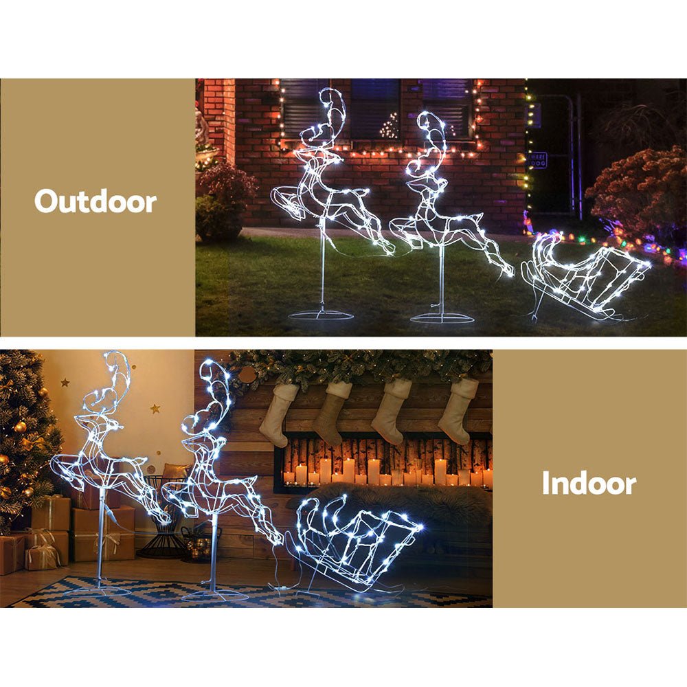 Waterproof LED Christmas Rope Lights with Reindeer Motif - Outdoor Holiday Decor for Trees, Fences & House Exteriors