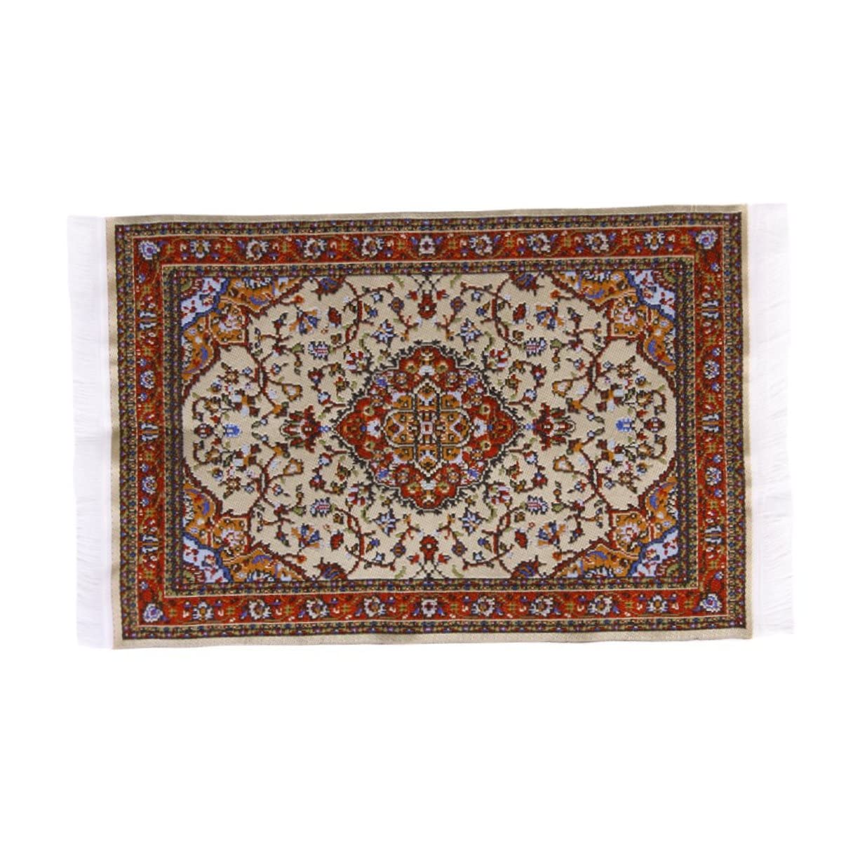 1:12 Miniature Vintage Woven Carpet for Dollhouse - Brown Dollhouse Floor Rug, Tiny Woven Blanket for Doll Furniture Accessories | Perfect for DIY Miniature Scenes, Dollhouse Decor, and Model Train Displays