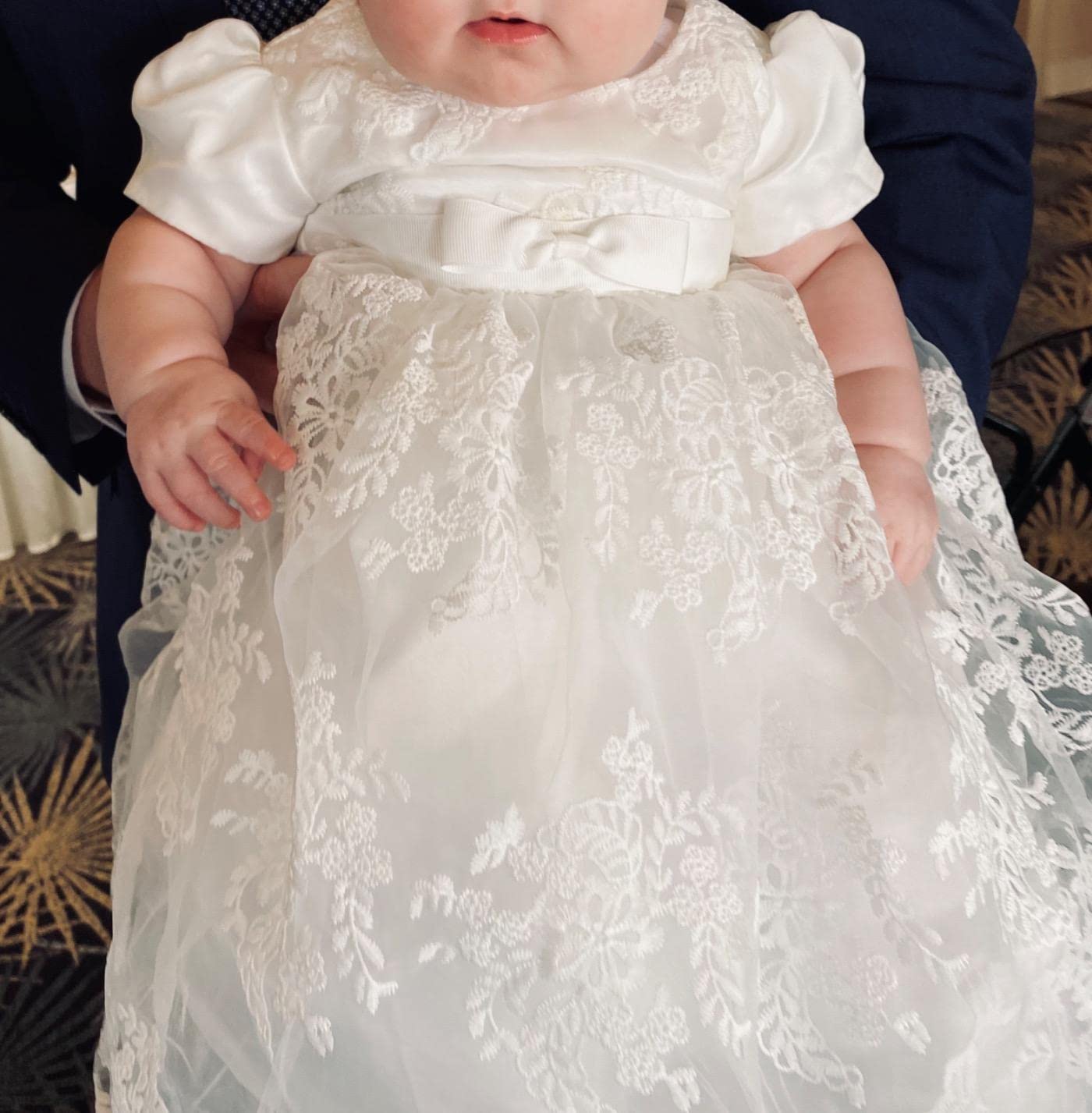 Glamulice Baby Girls Christening Baptism Dress - Newborn Floral Embroidered Lace Gown for Toddler | Perfect for Baptism, First Communion & Special Occasions