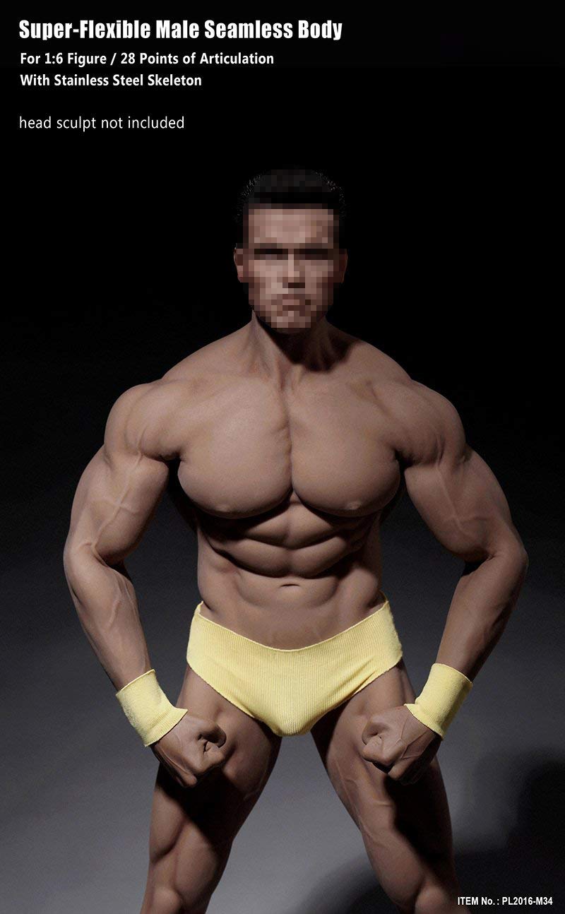 Phicen 1/6 Scale Super Flexible Male Muscular Seamless Body PL2016-M34 - Perfect for Action Figure Collectors, Photography, and Custom Doll Making