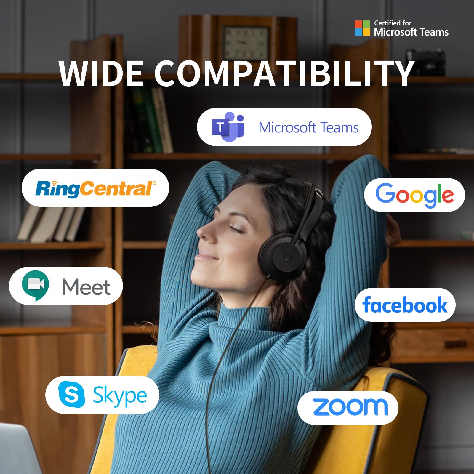 Yealink UH37 Professional USB Headset with Noise Cancelling Microphone for PC/Laptop - Volume Control, VoIP, Skype, Zoom, Teams Compatible - Perfect for Online Meetings, Remote Work & Call Centers (USB-A)