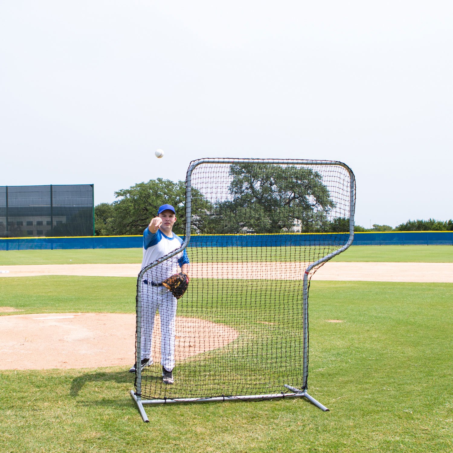 Champion Sports Z Baseball Pitching Screen - Professional Training Net for Baseball & Softball Practice | Portable Backstop for Pitching, Batting & Fielding Drills | Perfect for Backyard, Field & Team Training