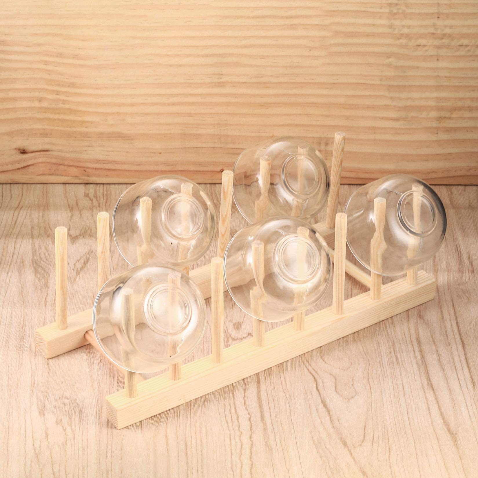 OIJOIYOI Wooden Dish Rack & Pot Lid Holder - Space Saving Kitchen Organizer for Plates, Pans, Bowls & Cutting Boards | Durable Dish Drying Rack & Cabinet Storage Solution for Small Kitchens | Perfect for Countertop, Pantry & Cupboard Organization