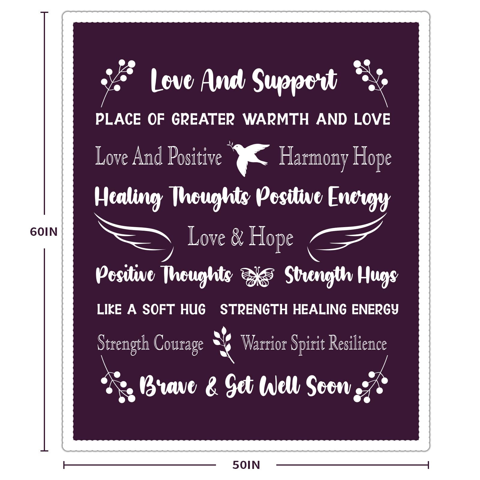 **MACEVIA Reversible Sherpa Fleece Throw Blanket - Super Soft & Warm Breast Cancer Gift for Women - Inspirational Chemo Healing Blanket for Mom - 50