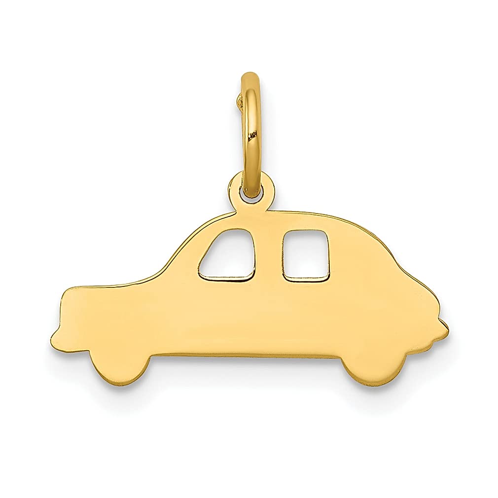 14K Yellow Gold Compact Car Charm Necklace Pendant - Dainty Travel & Transportation Jewelry for Women - Perfect Gift for Her - Ideal for Road Trips, Commuting & Car Enthusiasts