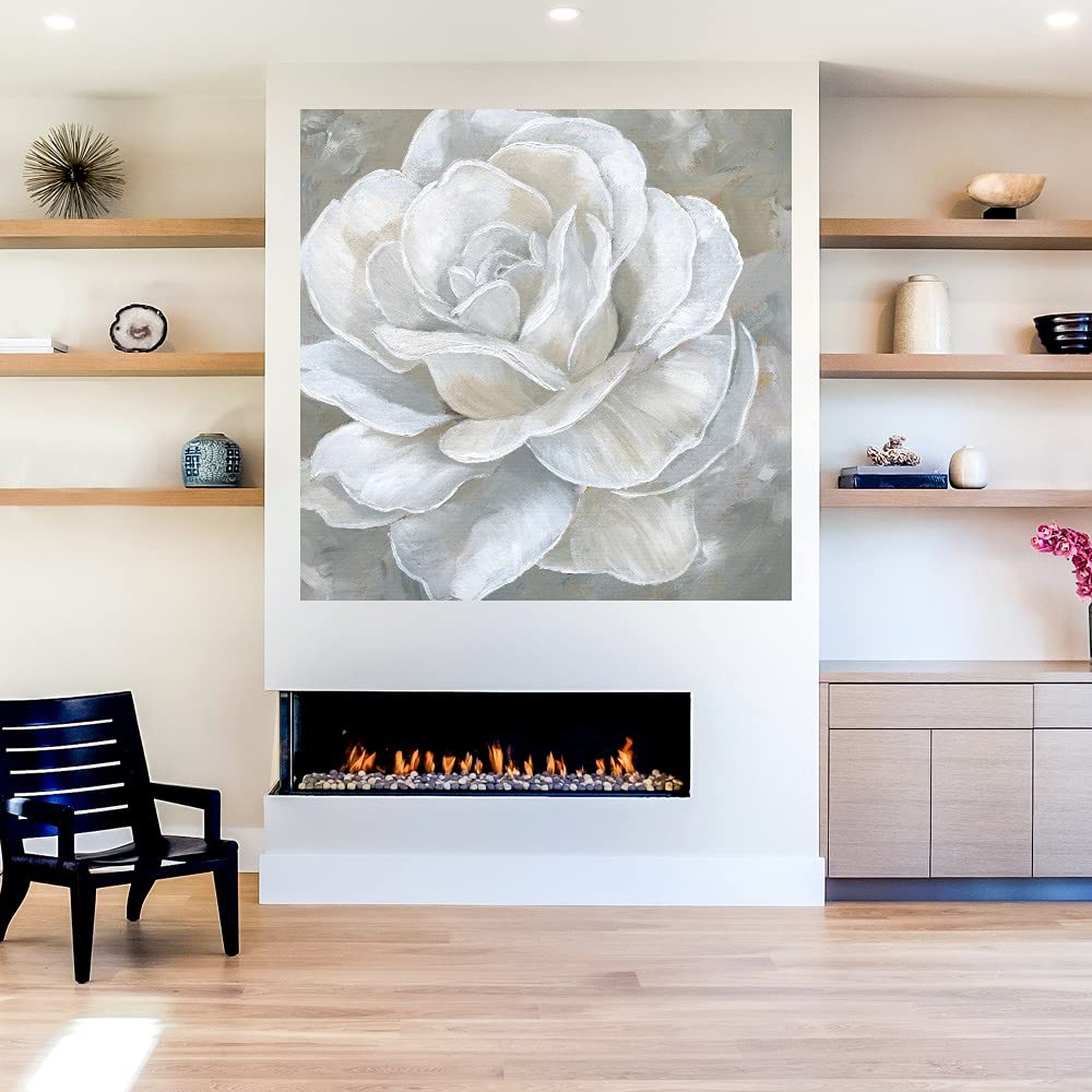 Botanical Wall Art Canvas - Bombshell Bloom II by Artist Nan | 37x37 Inch Floral Plant Pictures for Bathroom & Bedroom Decor | Perfect for Home, Office & Spa Interiors