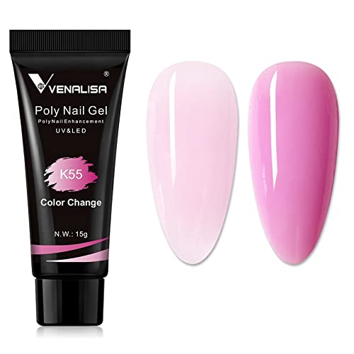 Venalisa Poly Builder Gel - 15g Professional Acrylic Nail Extension Gel for Strong & Natural-Looking Nails | Perfect for Salon, DIY Manicures & Nail Art (Color K55)