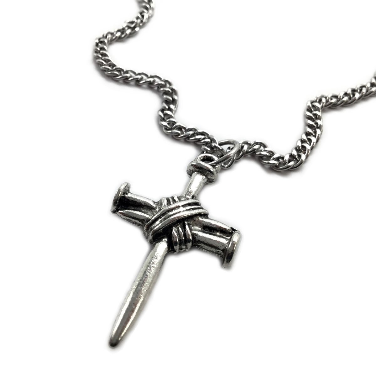 FORGIVEN JEWELRY 3 Nail Wrap Cross Pendant Necklace - Religious Christian Jewelry Gift for Women - Perfect for Church, Baptism & Daily Faith Inspiration