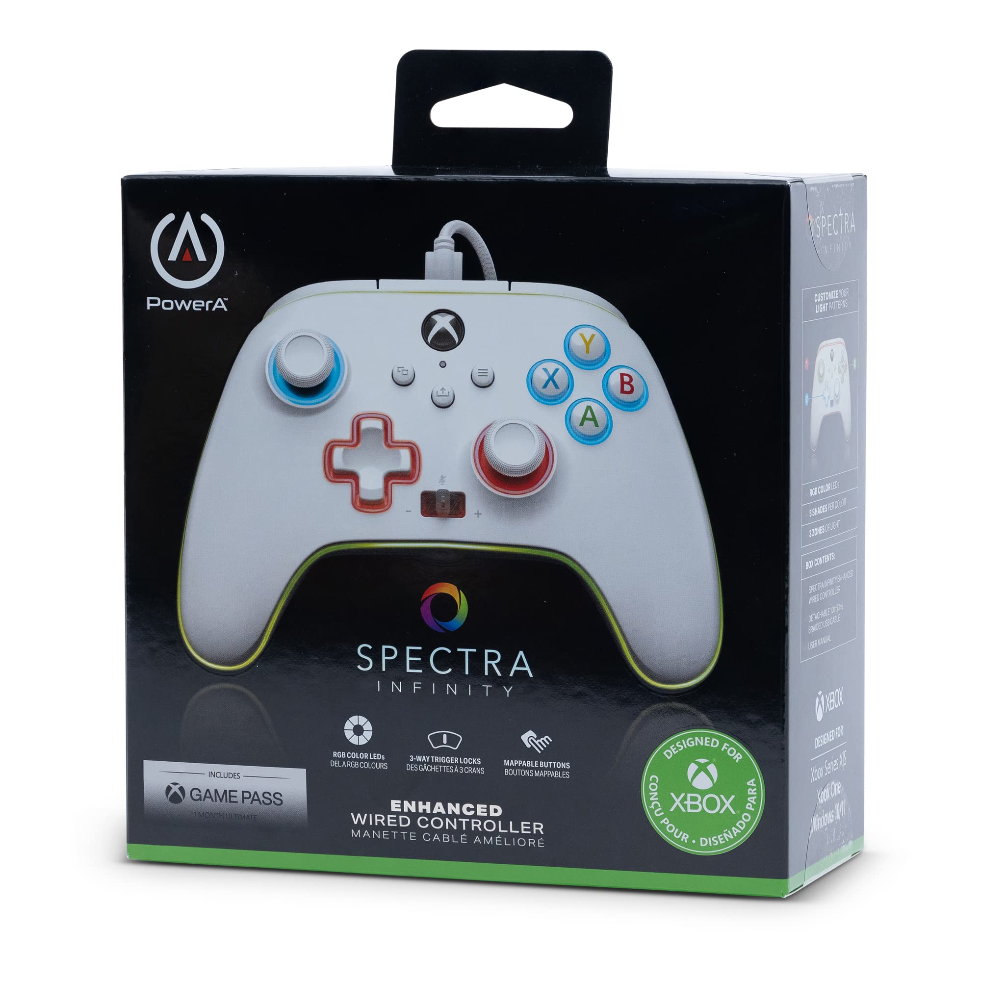 PowerA Spectra Infinity Enhanced Wired Controller for Xbox Series X|S - White (Amazon Exclusive) | Premium Gaming Experience for Competitive Play & Long Sessions