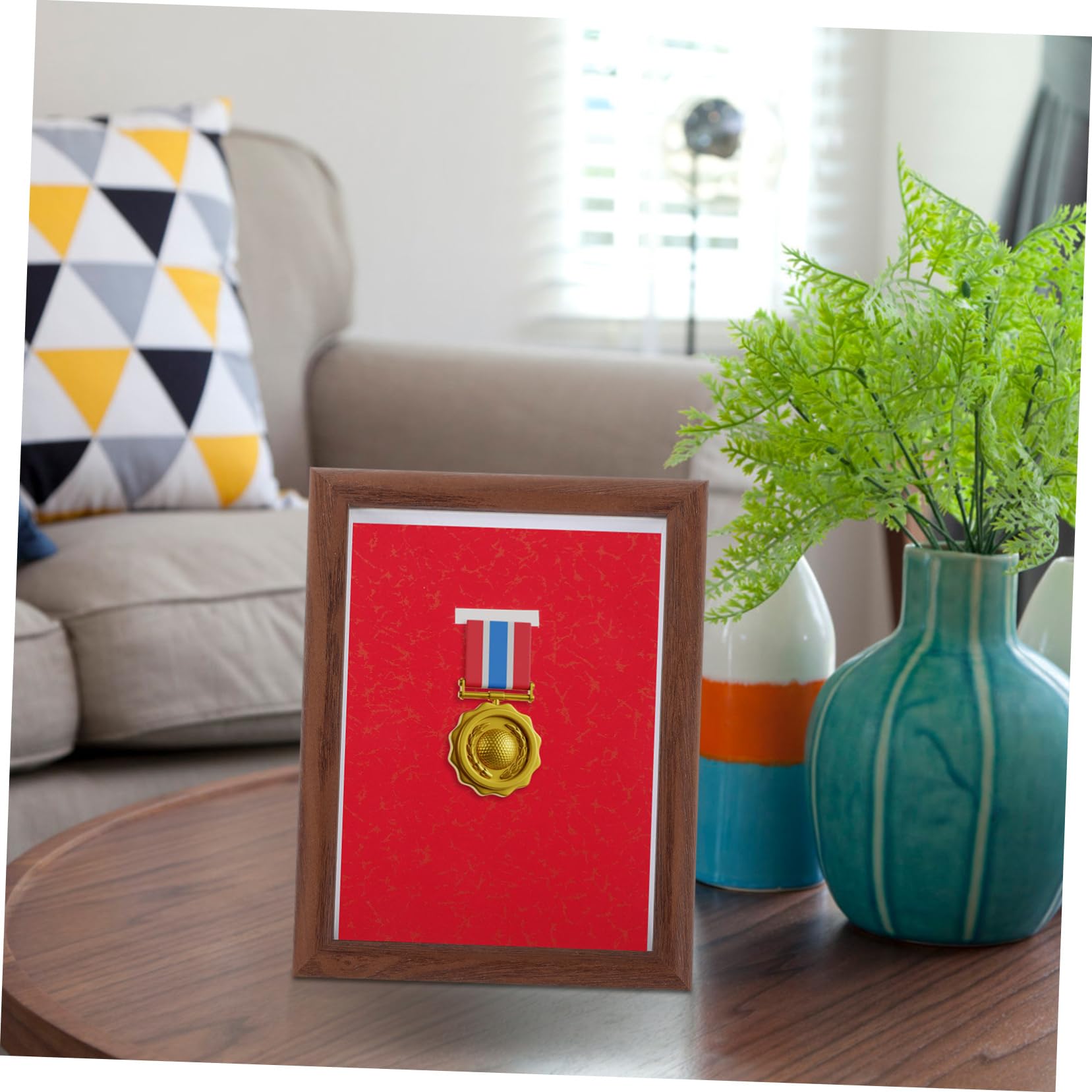 Premium Wooden Medal Display Case - Sports Award Holder & Photo Frame for Trophies, Badges, and Ribbons - Perfect for Showcasing Achievements in Home, Office, or Gym Decor