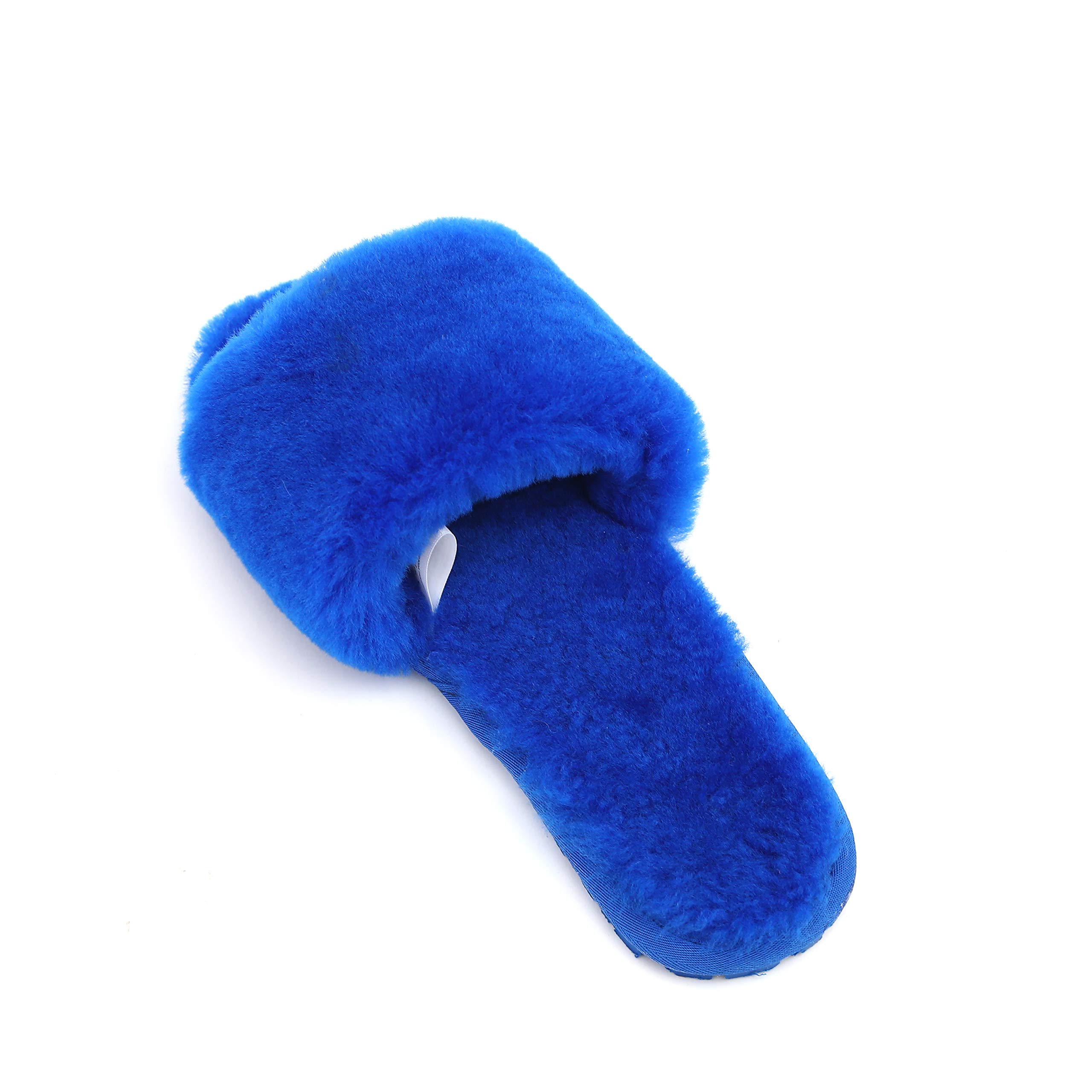 Boiled Wool Slippers for Women - Genuine Fur Open-Toe House Slippers | Luxury Comfort Indoor/Outdoor Wear | Perfect for Home, Office & Relaxation