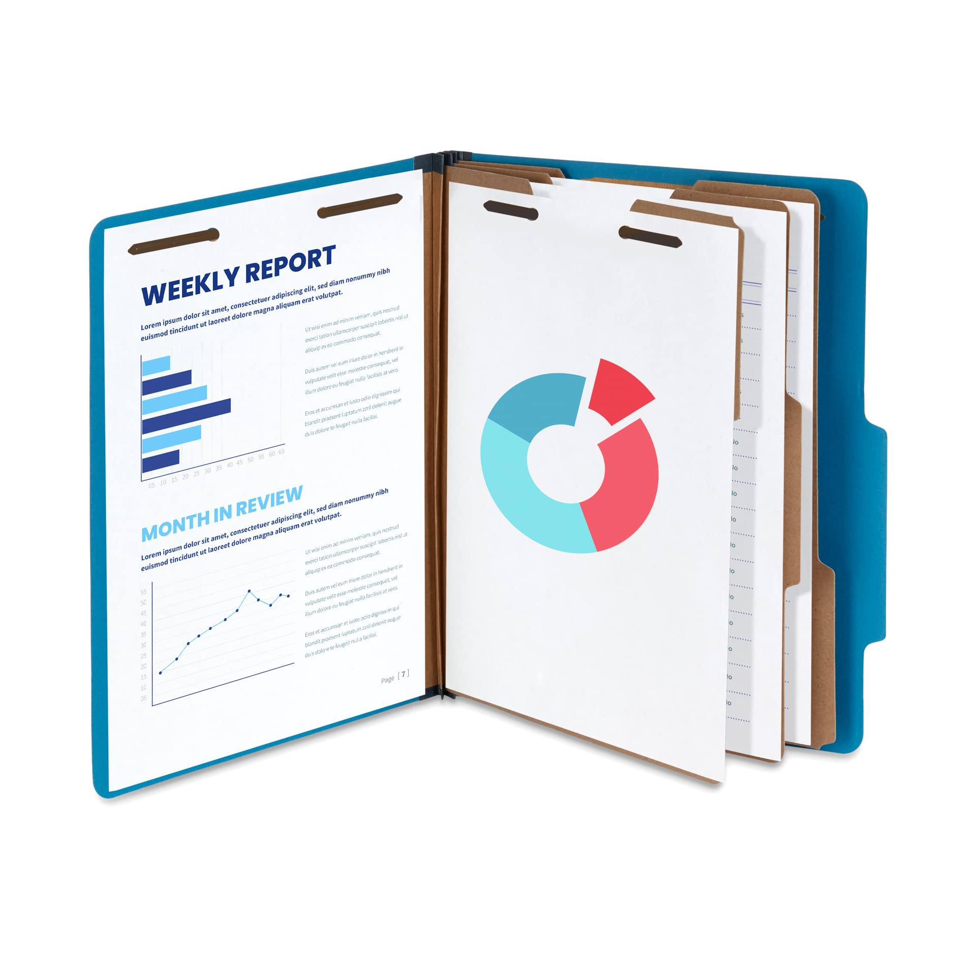 Blue Summit Supplies Dark Blue Classification Folders - 10 Pack | 3-Tab Dividers, Letter Size, 2
