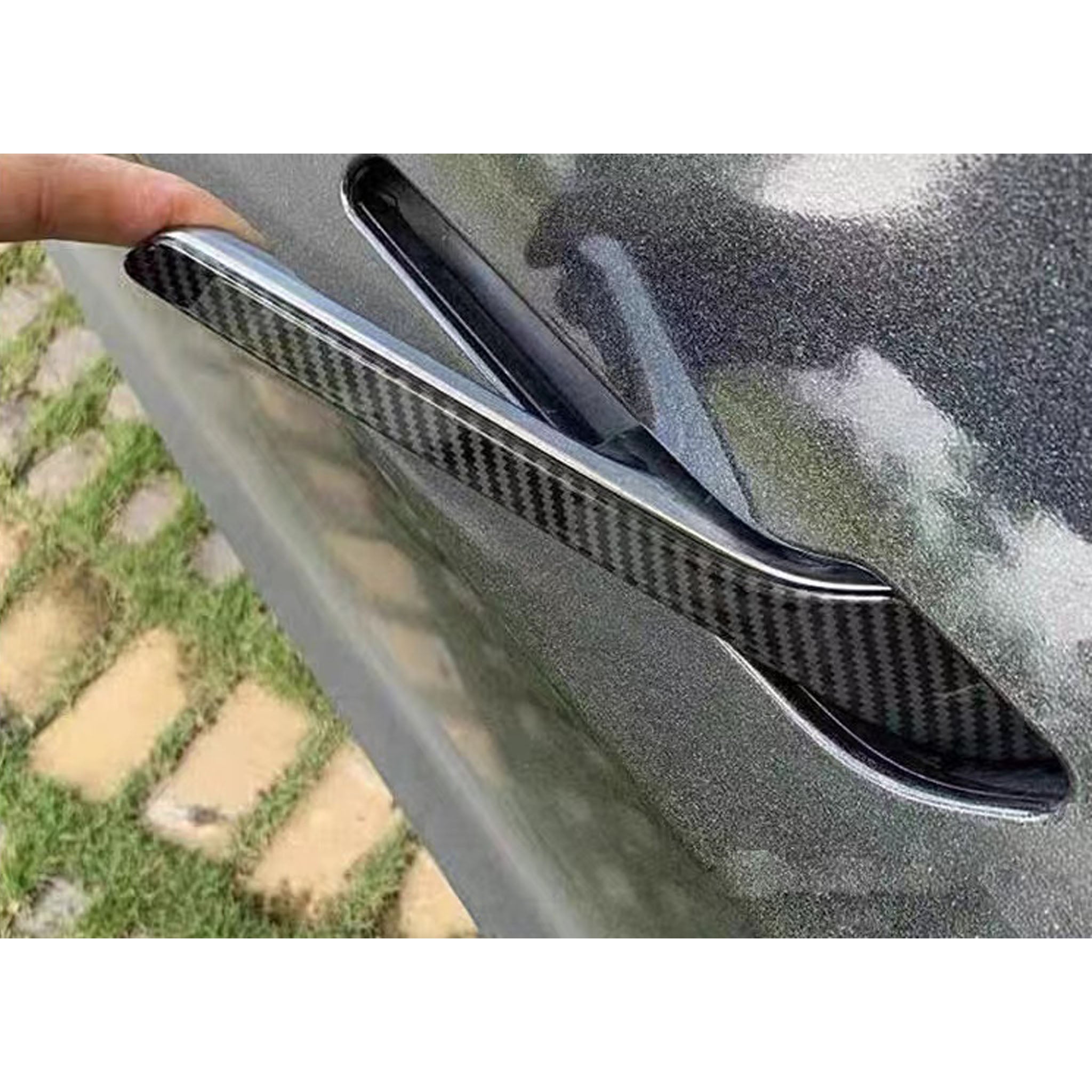 Premium Real Carbon Fiber Door Handle Covers for Tesla Model 3 (2024+), Model 3 Highland & Model Y (2025+) - Enhance Style & Protection for Your Electric Vehicle